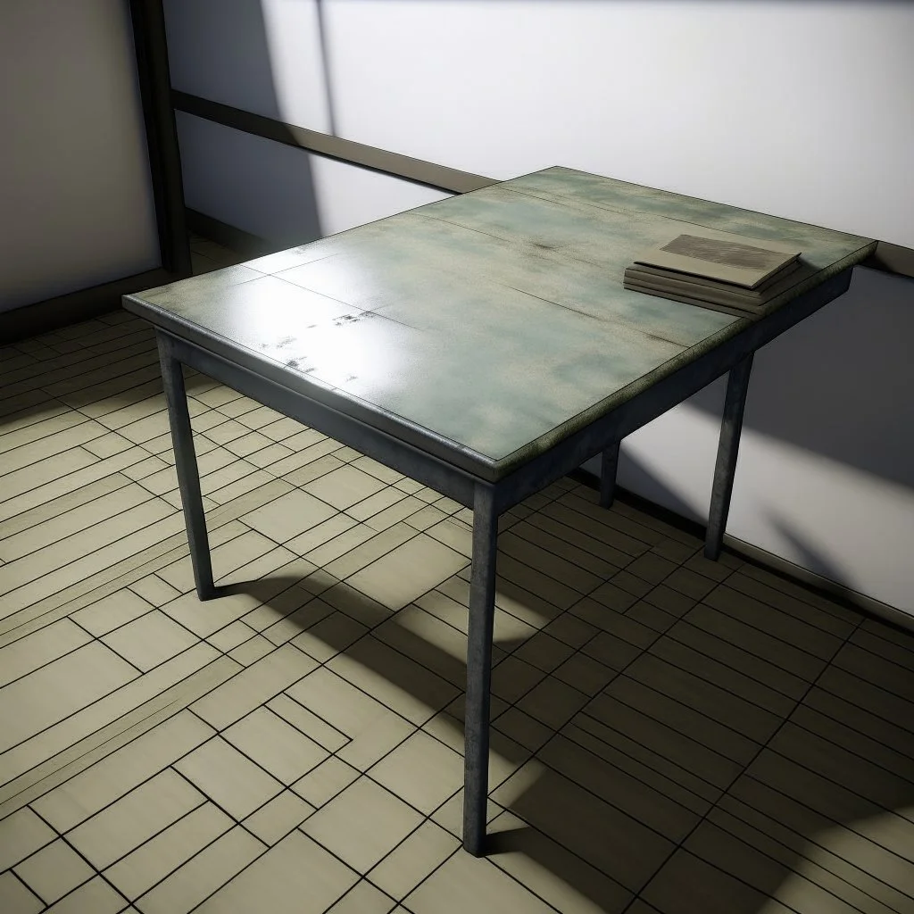 Generate an image of a table. The background should be slightly blurred.