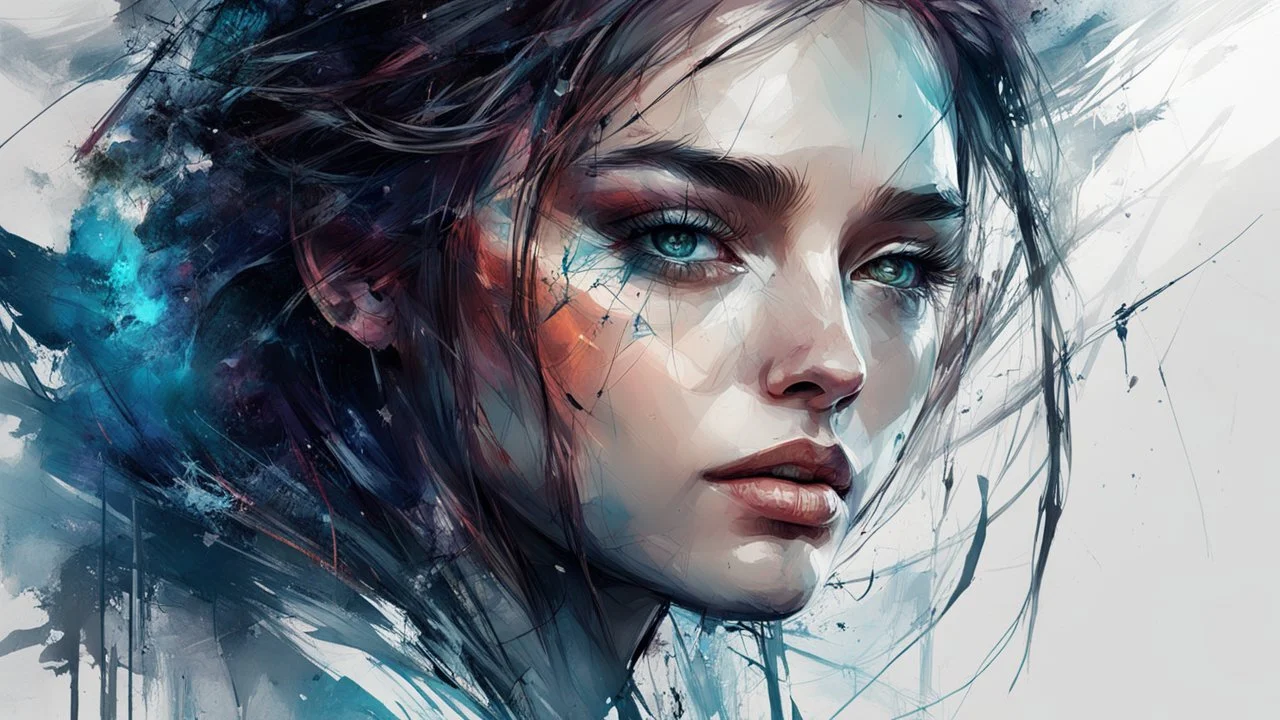 abstract beauty, centered, looking at the camera, approaching perfection, dynamic, moonlight, highly detailed, digital painting, artstation, concept art, smooth, sharp focus, illustration, art by Carne Griffiths and Wadim Kashin