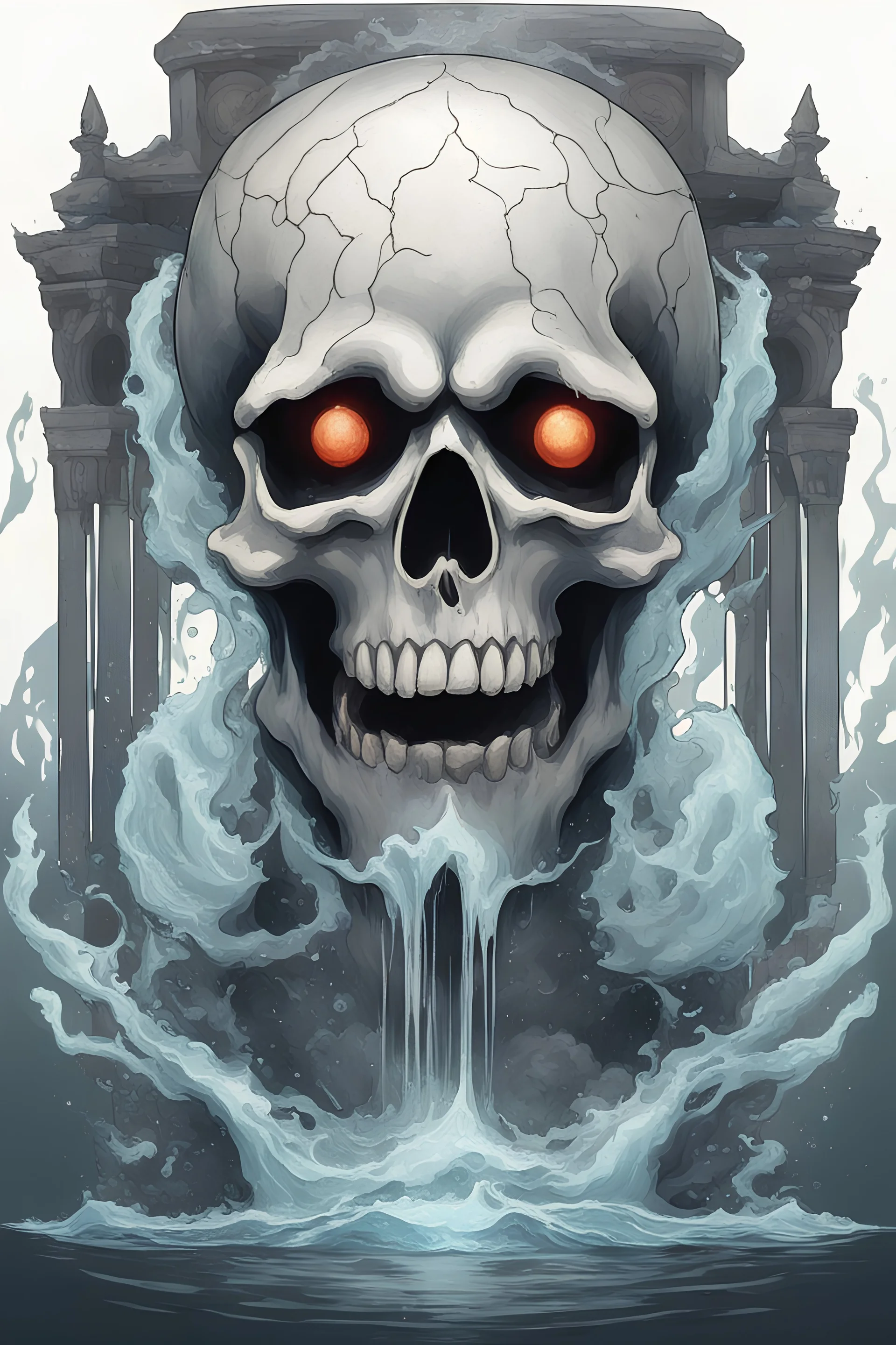 a legendary hades skull with water power