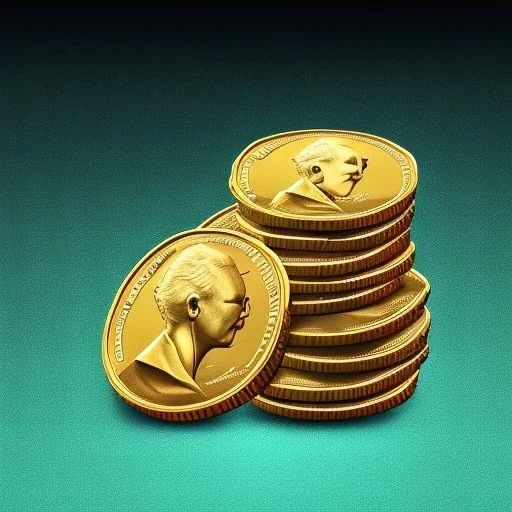 pile gold coins