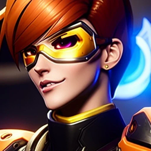 Ultra detailed fullbody Portrait in oil on canvas of overwatch character- sexy TRACER with armor,extremely detailed digital painting,ultrarealistic skin,intense stare, extremely detailed face, crystal clear eyes, mystical colors ,perfectly centered image, perfect composition, rim light, beautiful lighting,masterpiece ,8k, stunning scene, raytracing, anatomically correct, in the style of Ohrai Noriyoshi and robert e howard and Steve Jung and Wizyakuza and Simon Bisley and uncannyknack.