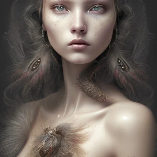 Beautiful Pandora by Stefan Marcu, Casey Weldon, Olga Kvasha, Miho Hirano, lyco art, color charcoal drawing, black-queen-beautiful-face, wild hair, black crow feathers, 4k city ecape resolution, incredible detail, highly detailed,Pino Daeni, gorgeous face, pale flawless skin, silk, composition, ultra-detailed, film photography, light leaks, Larry Bud Melman, trending on artstation, sharp focus, studio photo, intricate details, highly detailed, trending on artstation, sharp focus, studio photo, i