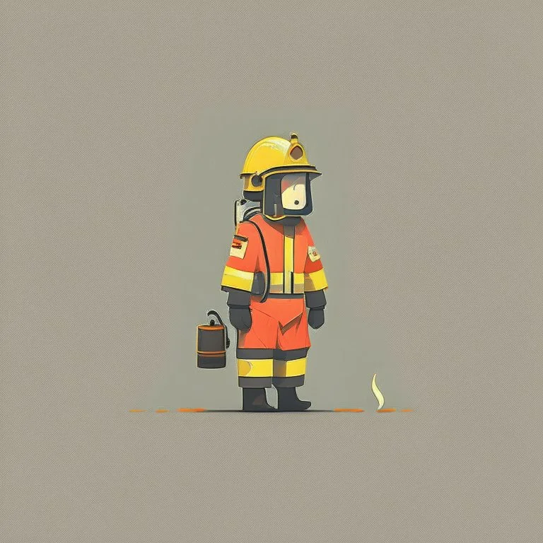 minimalistic character. firefighter