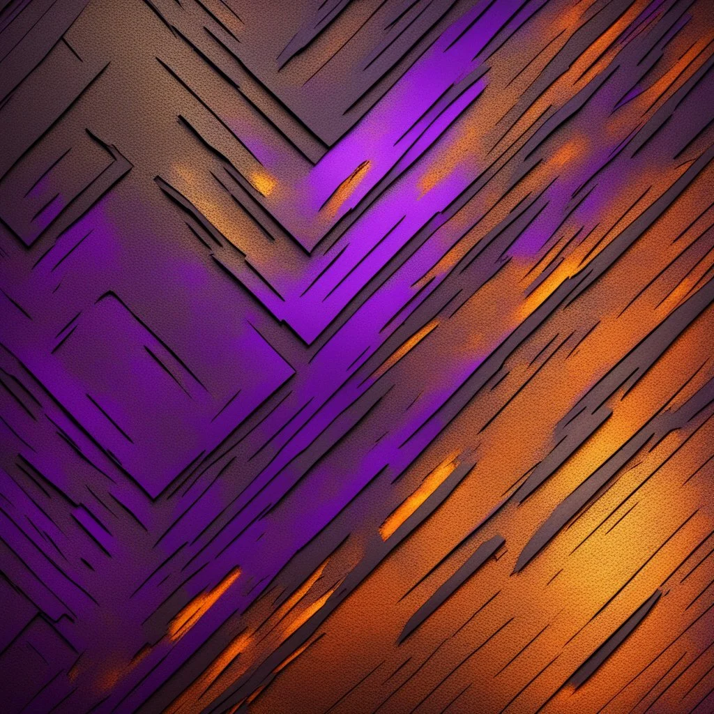 Hyper Realistic Glowing-Golden-Diagonal-Intersecting-Lines blended with rustic-orange-&-purple-rustic-wall with embers