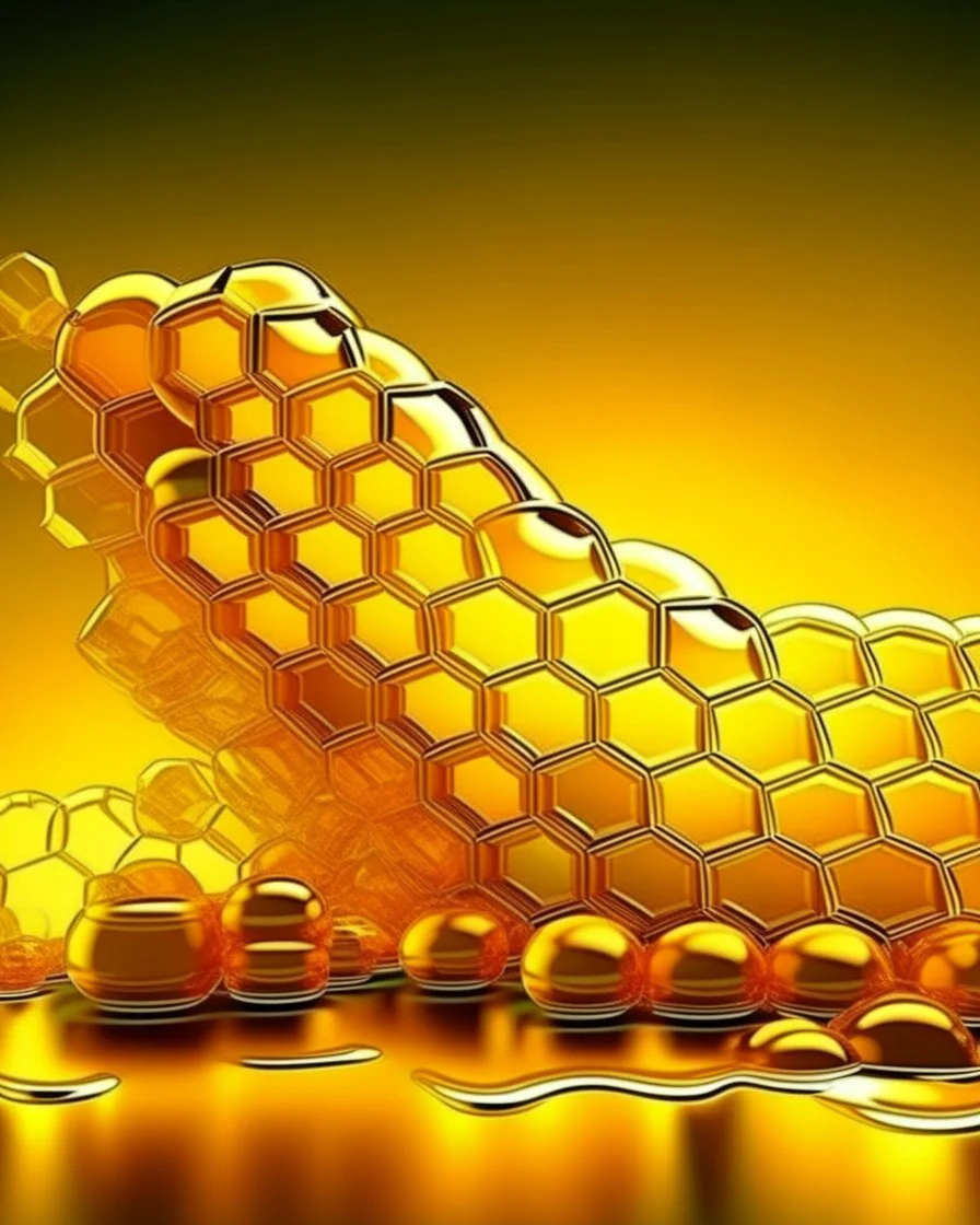 honeycombs and royal jelly 3d background