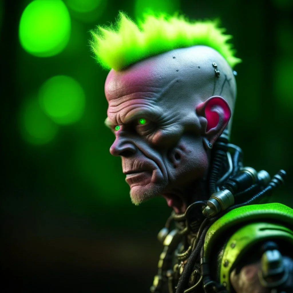 keith flint as a cut robot, on a mission through the seasons, hills and trees, motion blur, 8k, downlight, soft light, depth of field, photorealism, trending on art station, lotsa detail