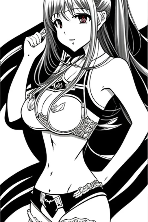 Yui Hatano as drawn by Akira Hiramoto, black and white