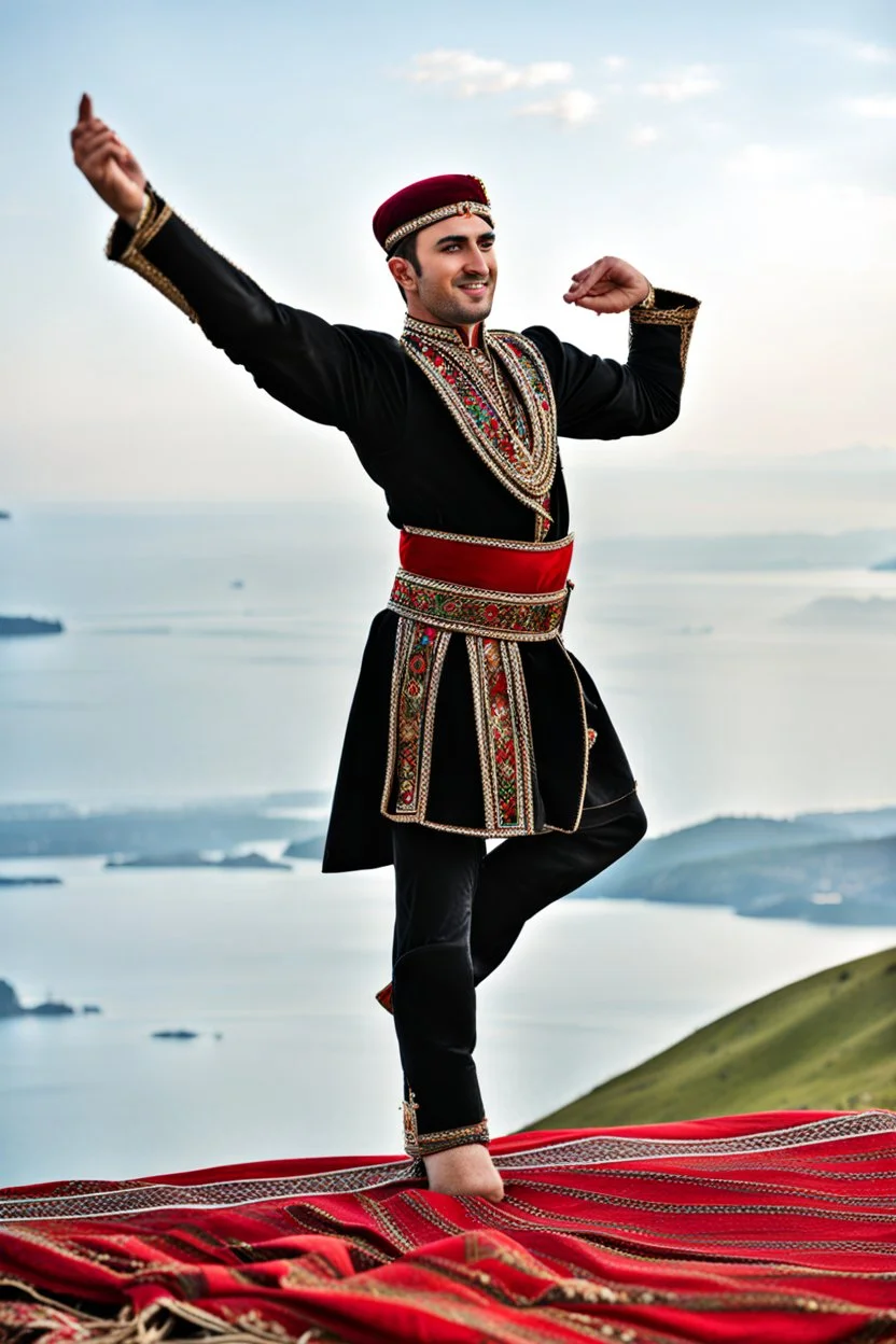 azeri male in traditional dancer costum