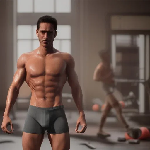 mdjrny-v4 style a gym toned man in tight and wet frenchie briefs,hyper realistic photograph