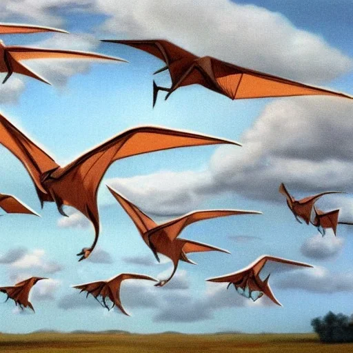  pterosaurs flying in the sky