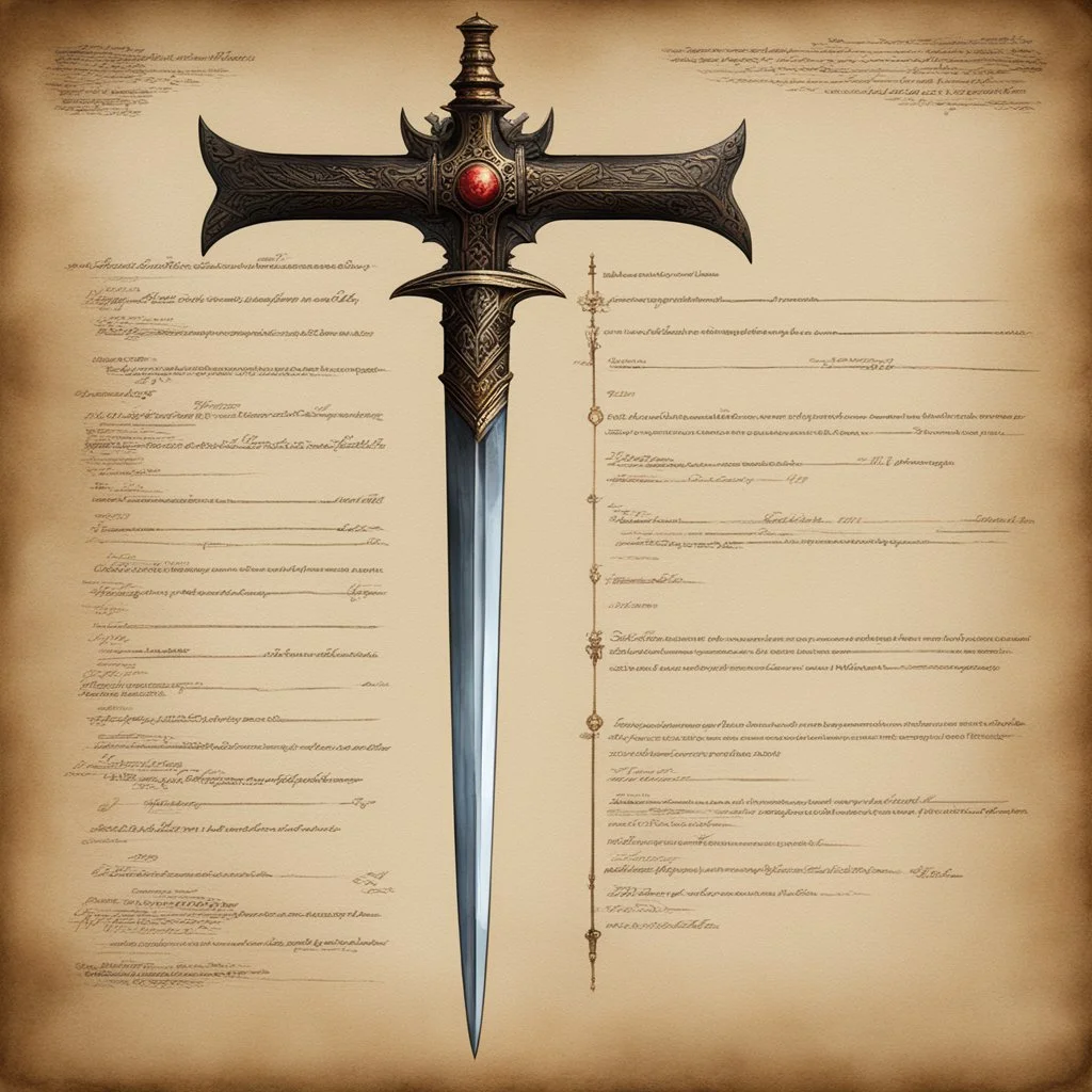 A document showing a super powerful demonic espadon sword of incomprehensible power.