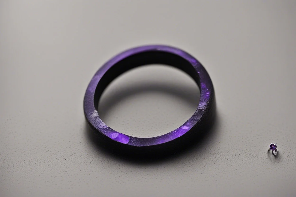 небольшое чёрное кольцо с лиловым камнем выпало на пол.
