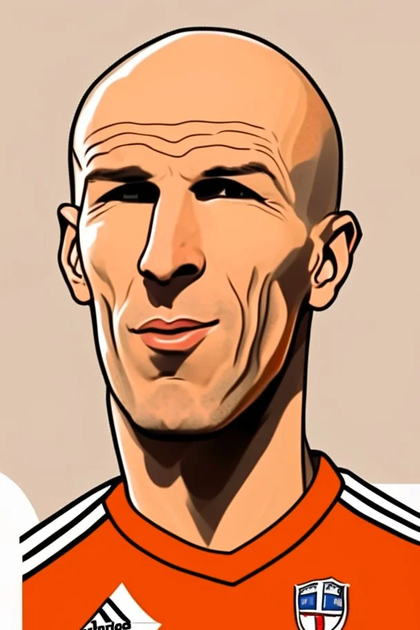 Arjen Robben Dutch football player cartoon 2d