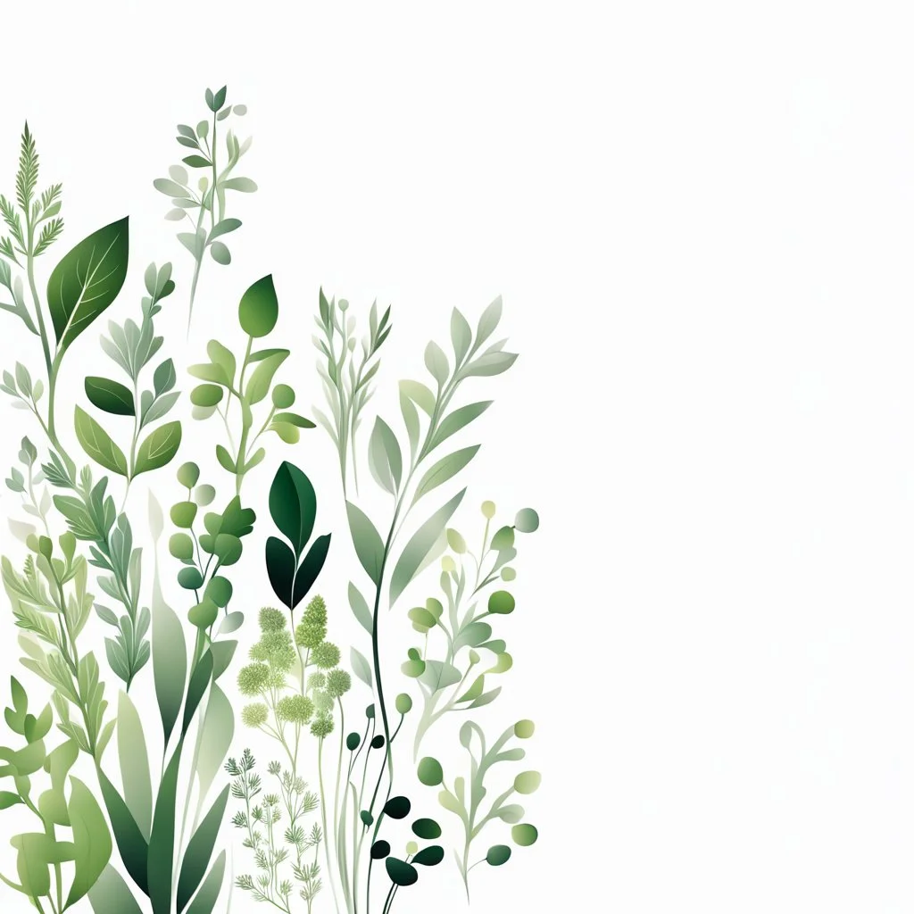 abstract herbs on a white background