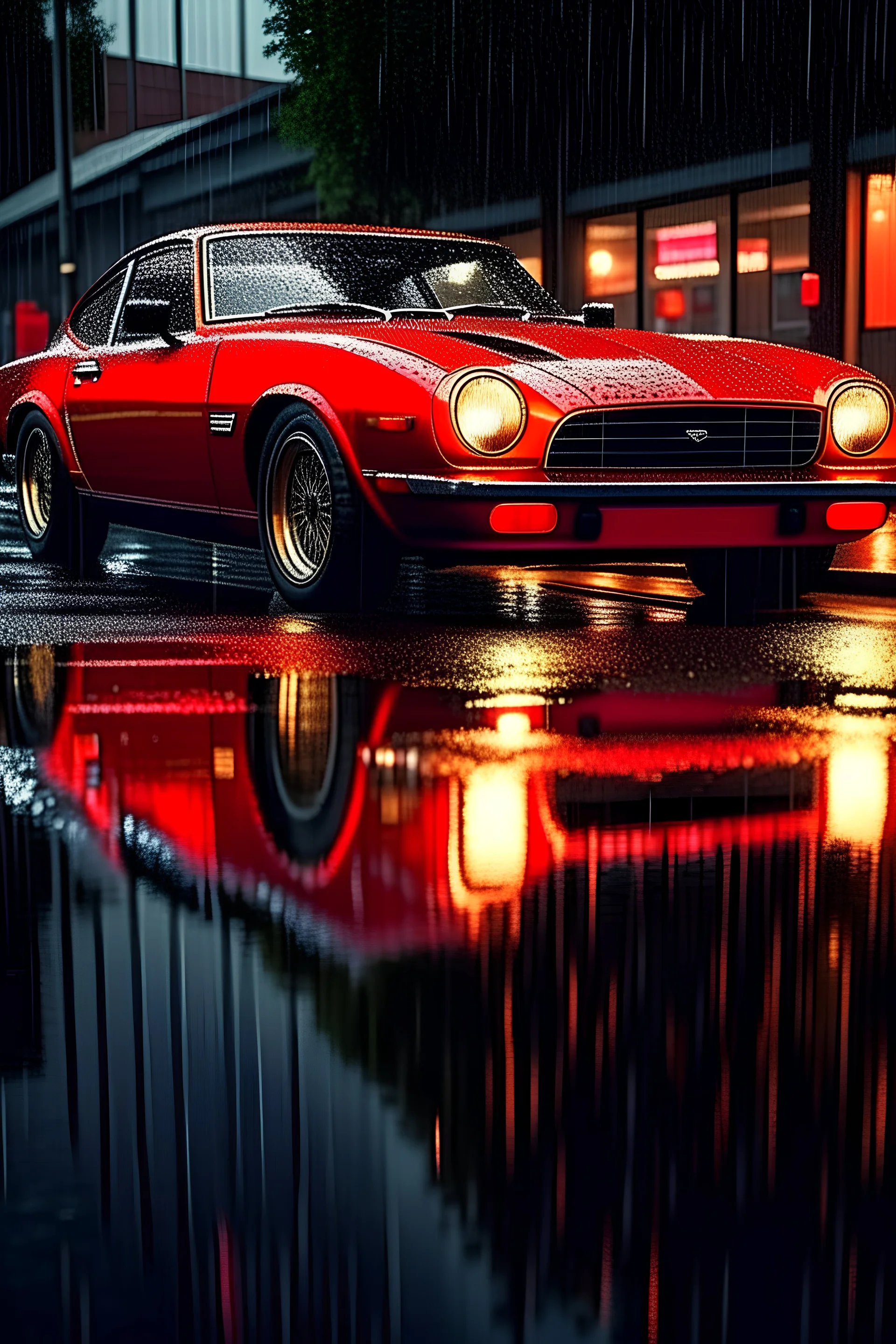 car,rain,reflections,4k,raytracing