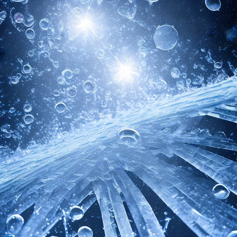 celestial, reflection, ice crystals, snow, icicles