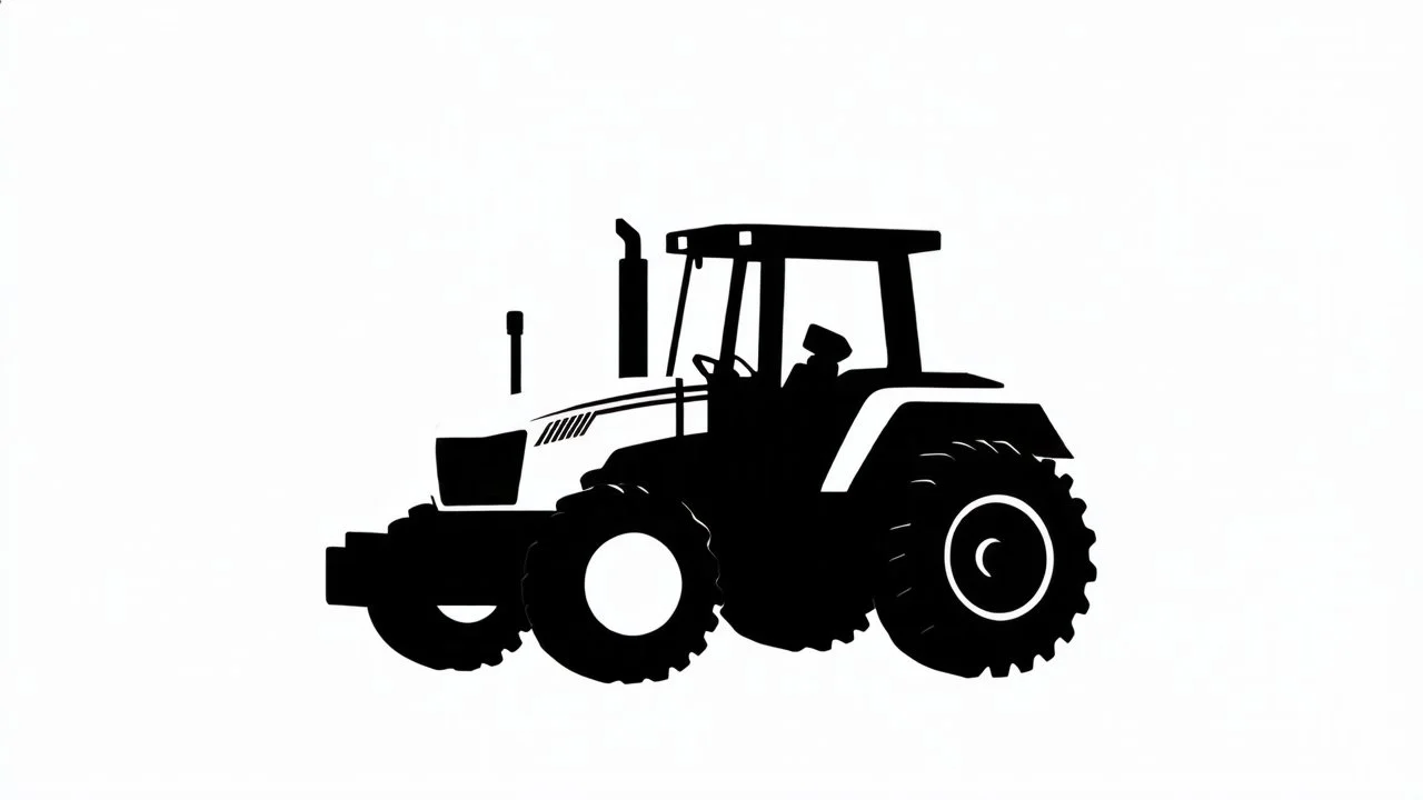 side profile of a modern tractor, simplified vector