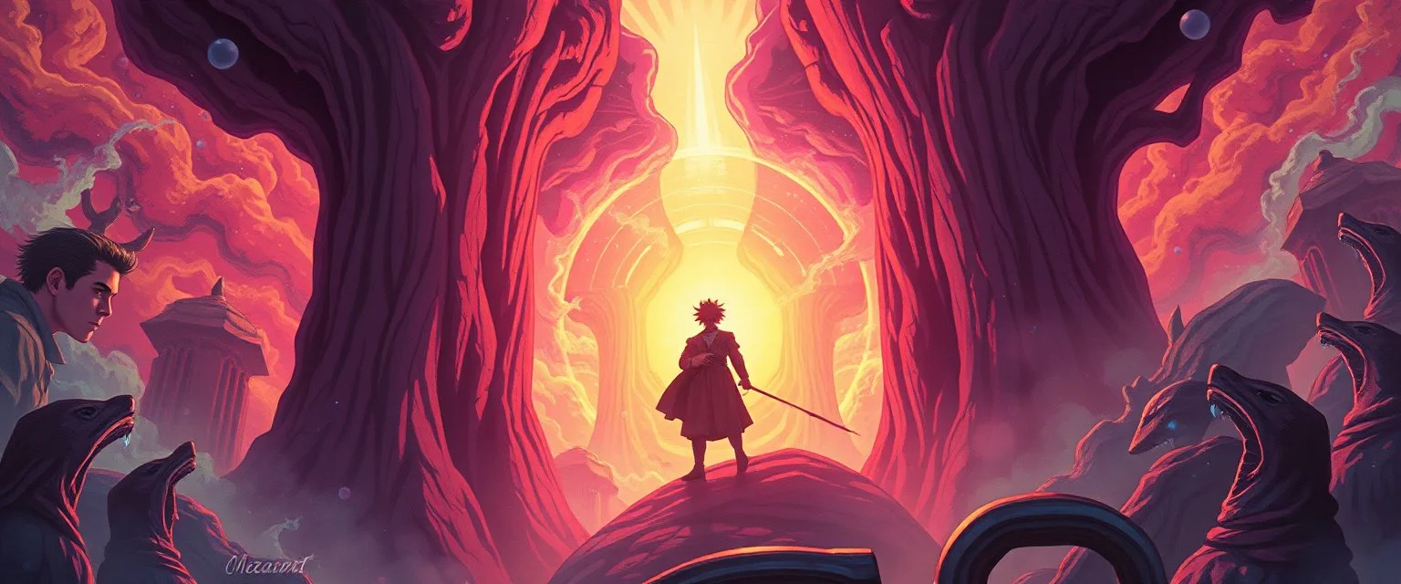 gokart mozart and bewildered looks beyond really powerful, fantasy illustration