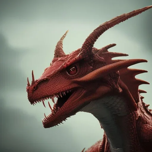 red dragon, dragon portrait, portrair, dragon head, dragon face, big eyes, fangs, dragon with horns, 8k resolution, high-quality, fine-detail, fantasy, incredibly detailed, ultra high resolution, 8k, complex 3d render, cinema 4d