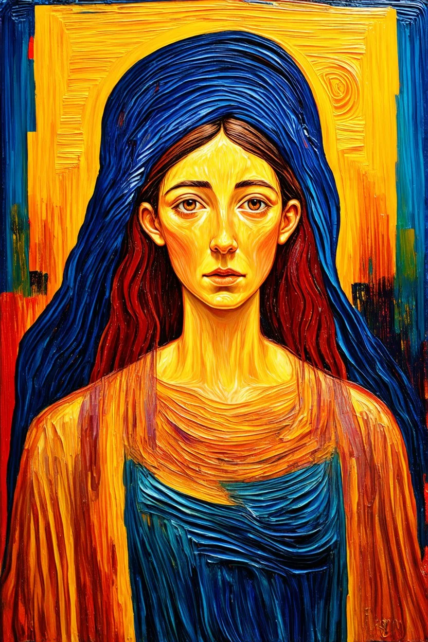 Soul's Oracle; painting in the style of Edvard Munch
