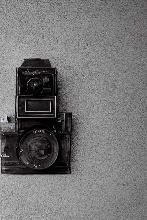 Minimalist art of an old camera