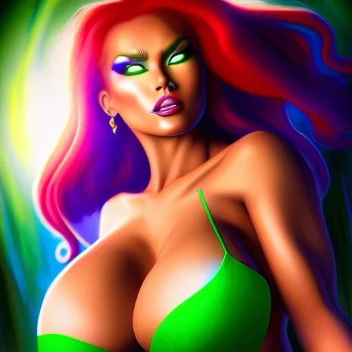 ultra detailed fullbody portrait of Beautiful busty Starfire , extremely detailed digital painting, intrincate, extremely detailed face,crystal clear Big Green eyes, in the style of Ohrai Noriyoshi and robert e howard and pablo oliveira and Ken Kelley and Keith Parkinson,mystical colors,perfectly centered image, perfect composition, rim light, beautiful lighting,8k, stunning scene, raytracing