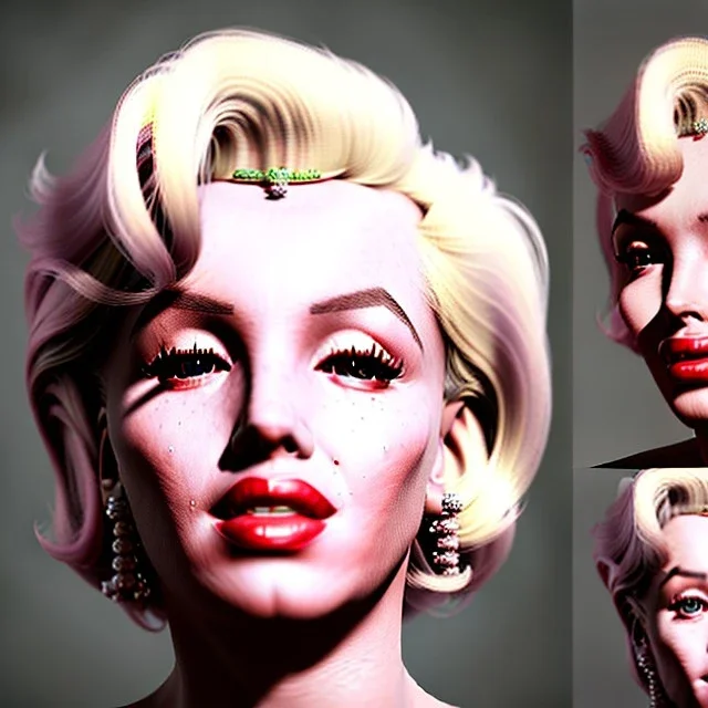 Realistic image portrait, Marylin Monroe, highly detailed, unreal engine 5, ray tracing, RTX, lumen lighting, ultra detail, volumetric lighting, 3d, finely drawn, high definition, high resolution.