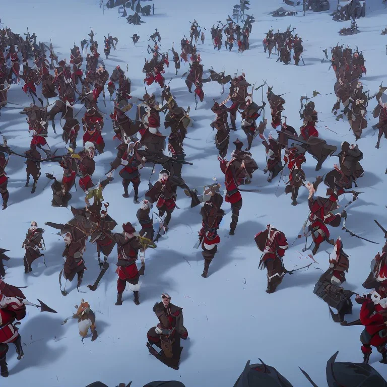 santa army fighting against reindeer army