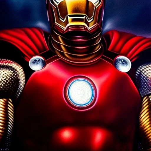 Ultra detailed fullbody Portrait in oil on canvas of Thor with ironman armor,intense stare,extremely detailed digital painting, extremely detailed face,crystal clear Big eyes, mystical colors ,perfectly centered image, perfect composition, rim light, beautiful lighting,masterpiece,8k, stunning scene, raytracing, anatomically correct, in the style of robert e howard and Ken Kelley and Ohrai Noriyoshi and Simon Bisley and tomzj1