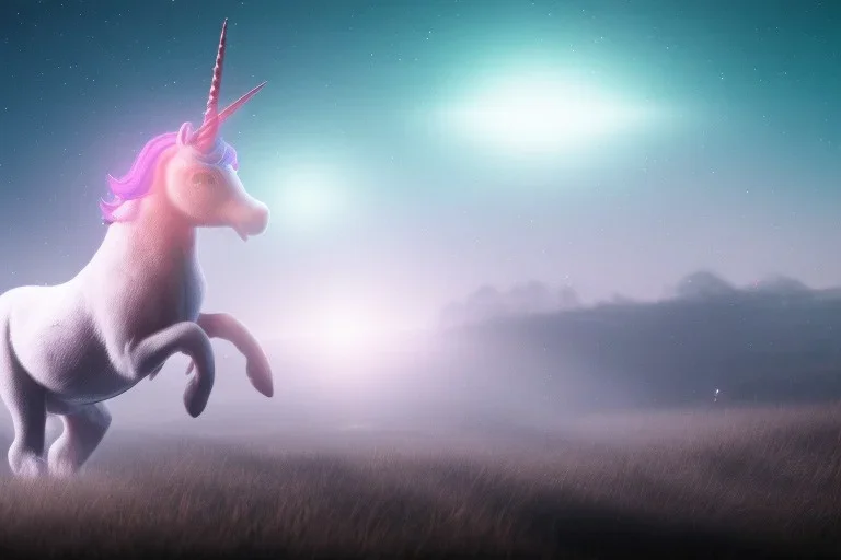 unicorn in space next to rudolf the reindeer