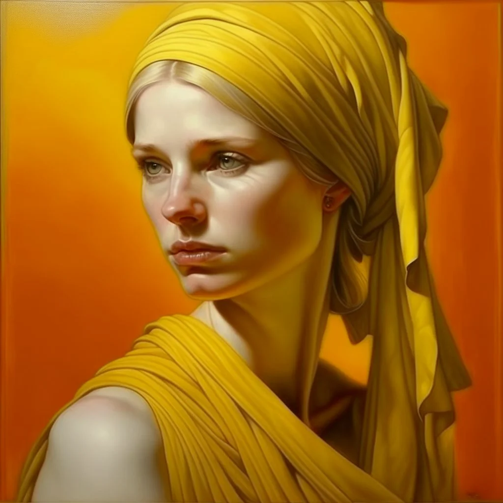 Neoclassicism woman realistic yellow