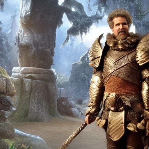 Will Farrell dwarf in armor character very detailed cinematic fantasy unreal engine photo realistic