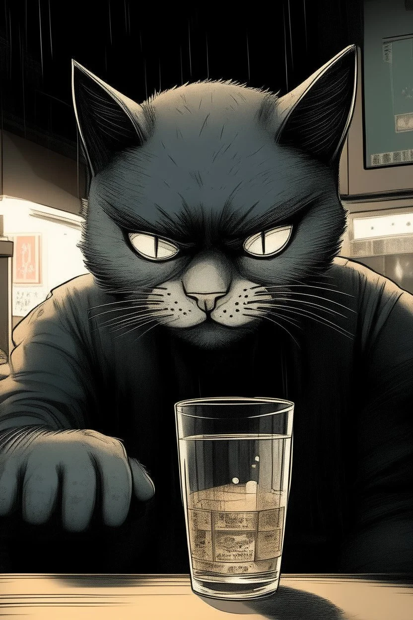 Depressive catman night tokio drinks