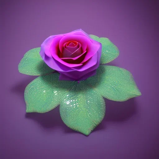 transparent multicolor crystal rose leaf