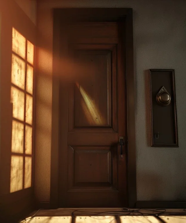 Door, smooth, god rays, unreal engine 5, ray tracing, RTX, lumen lighting, ultra detail, volumetric lighting