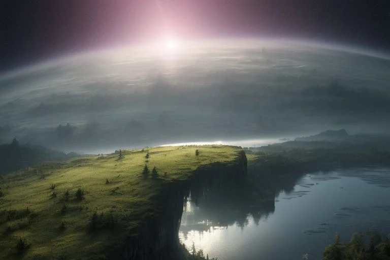 epic, cosmos, persons, big epic lake, planet, vegetation, movie poster hd