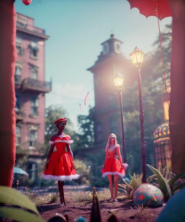 Wes Anderson photographer, Ultra realistic garden night scene, portrait, wide angle view :: carnival woman and sweet inflatable monsters, carnival dress style, feather color, free jumping, soft color, highly detailed, unreal engine 5, ray tracing, RTX, lumen lighting, ultra detail, volumetric lighting, 3d, finely drawn, high definition.