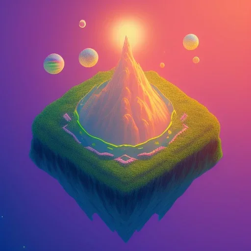 100mm photo of isometric floating island in the sky, surreal rose with jewels, intricate, high detail, behance, microworlds smooth, macro sharp focus, centered