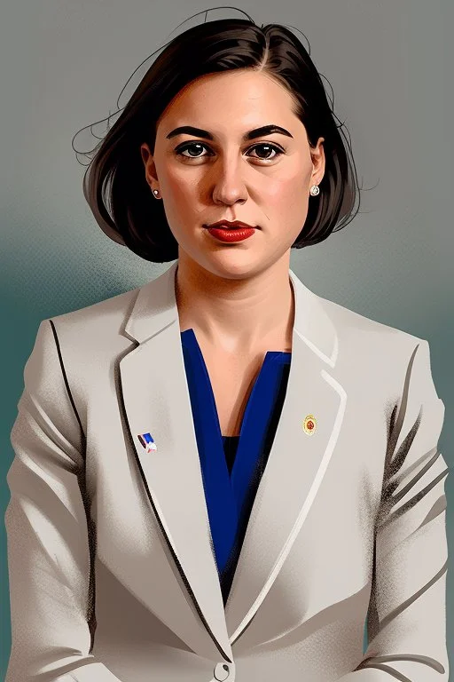 Extremely rich young female politician portrait