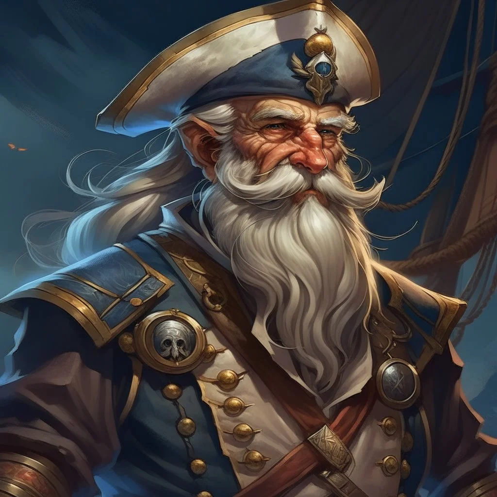 Old fantasy sailor captain dnd digital art