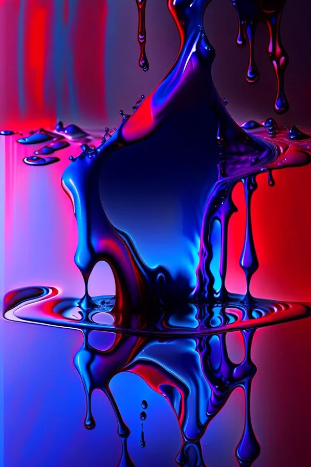 Melting blue purple red with reflection