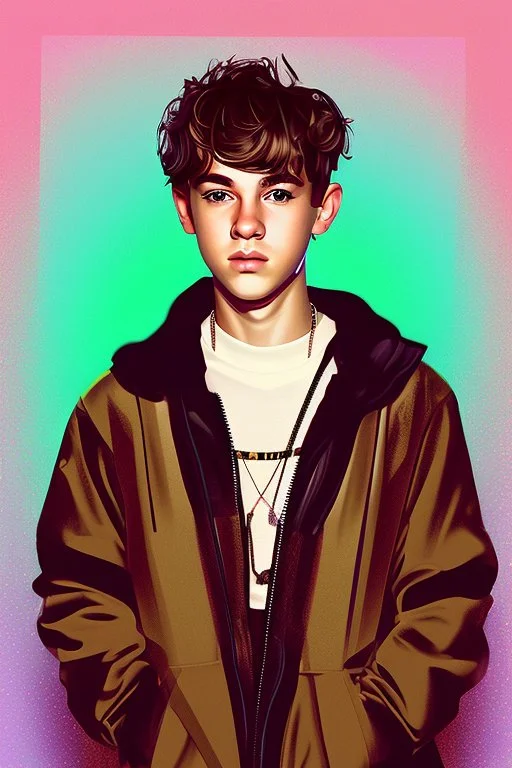 Extremely rich temperate pop artists teen boys portrait
