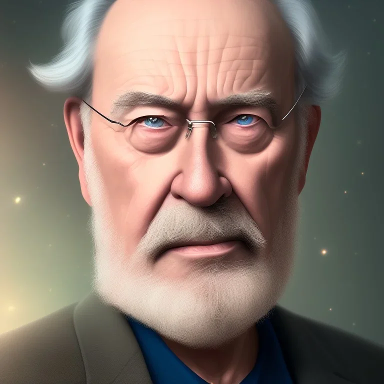 portrait full old man, universe, fourth dimension, realistic, 8k, high quality, extreme detail, symmetrical, colours.