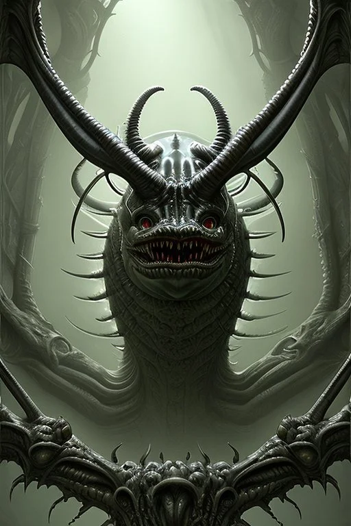 Hodag alien, ultrafine detailed painting, gothic art, grotesque, rococo, intricate, 8k, David Seidman, Luis Royo, Anne Stokes, George Grie, Laura Sava