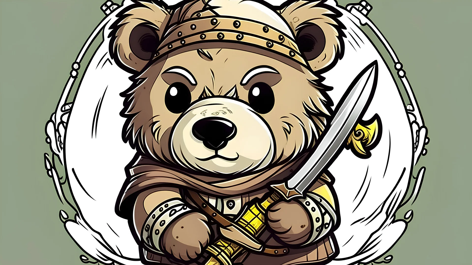Bär mit Schwert, Vikinger, Süss, Comic, Youtube banner