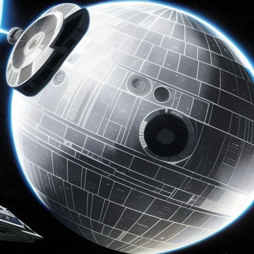 embossed Star Wars death star Logo