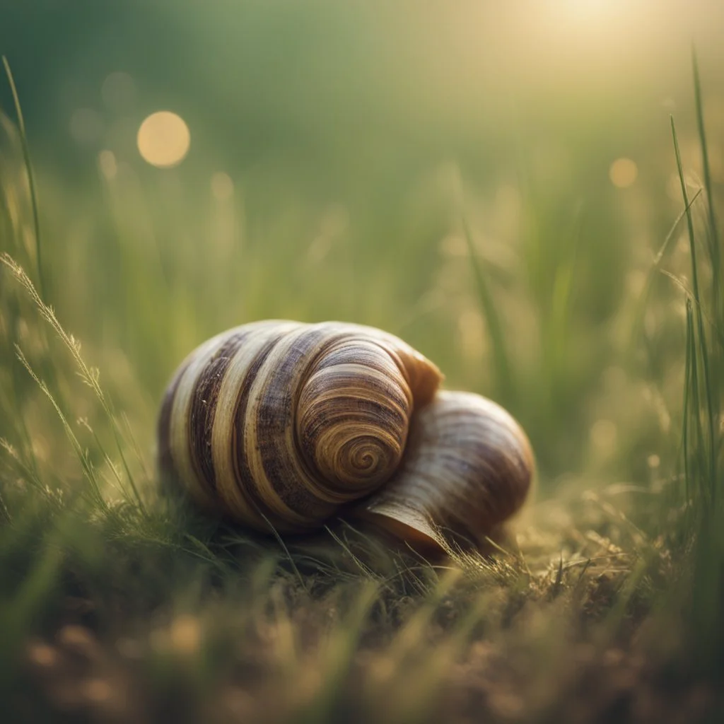 mummified snail mummy in long grass ,bokeh like f/0.8, tilt-shift lens 8k,*-