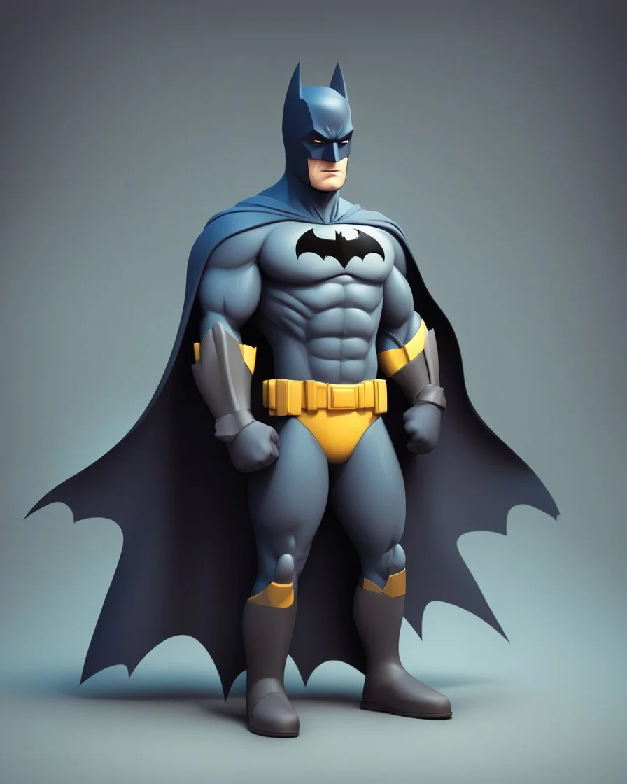 Cartoon of Batman Complementary colors. 3D