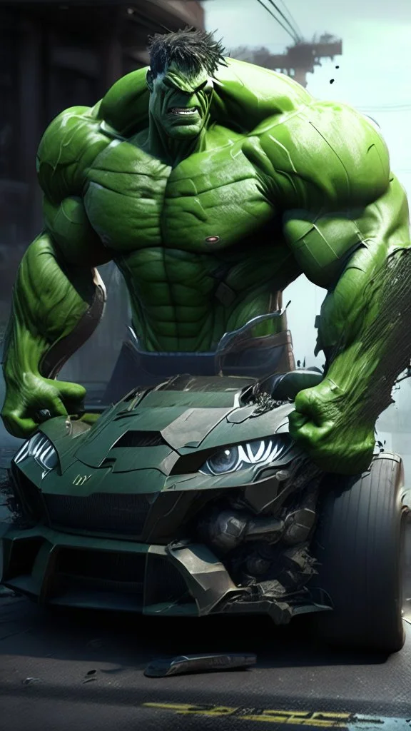 hulk become supercar, ultra realistic, 4k, ultra detail, full body, perfect