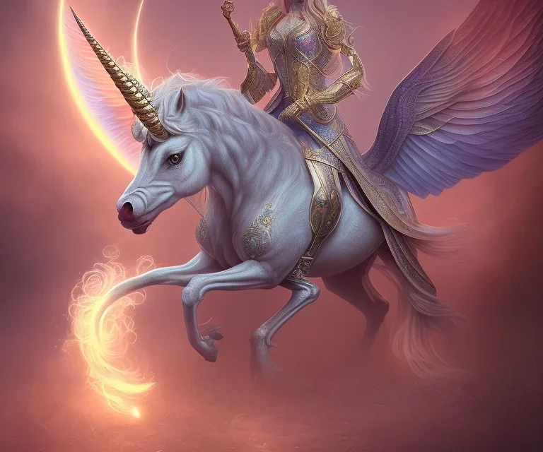 Portrait of unicorn, fantasy art, highly detailed, intricate color patterns on wings, soft studio lighting, background 64k